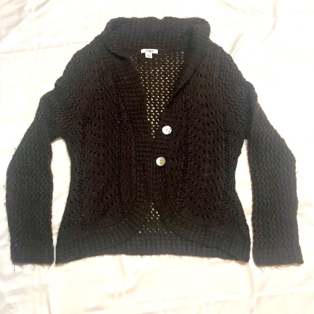 Brown knit long sleeve sweater